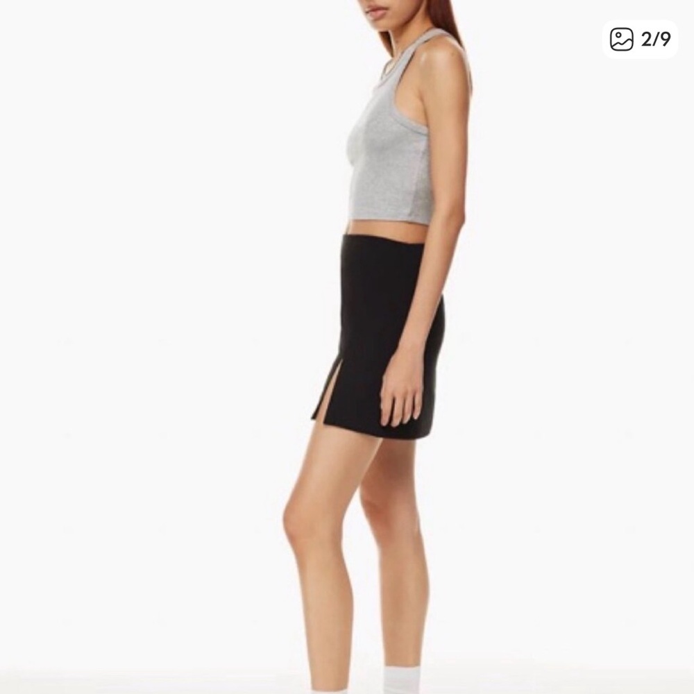 Aritzia Sunday Best Mini Skirt Black Size 6 slit